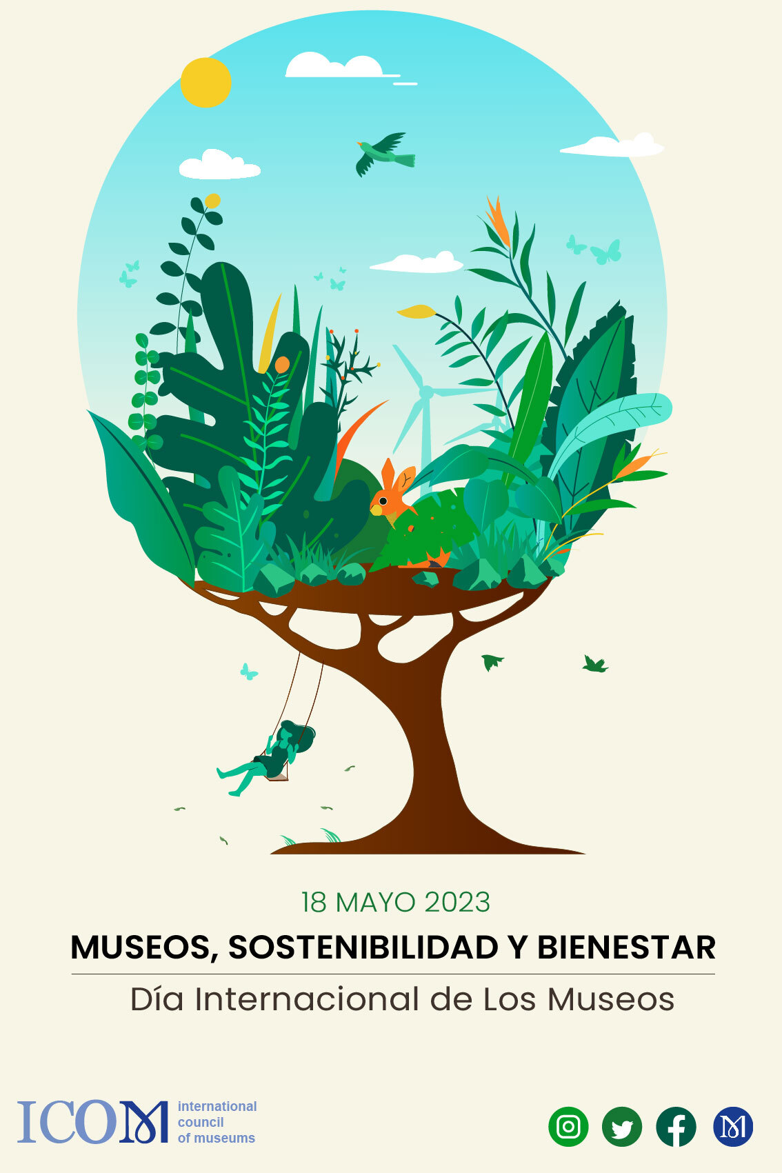 El Tema Museos Sostenibilidad Y Bienestar International Museum Day   Poster In Spanish 